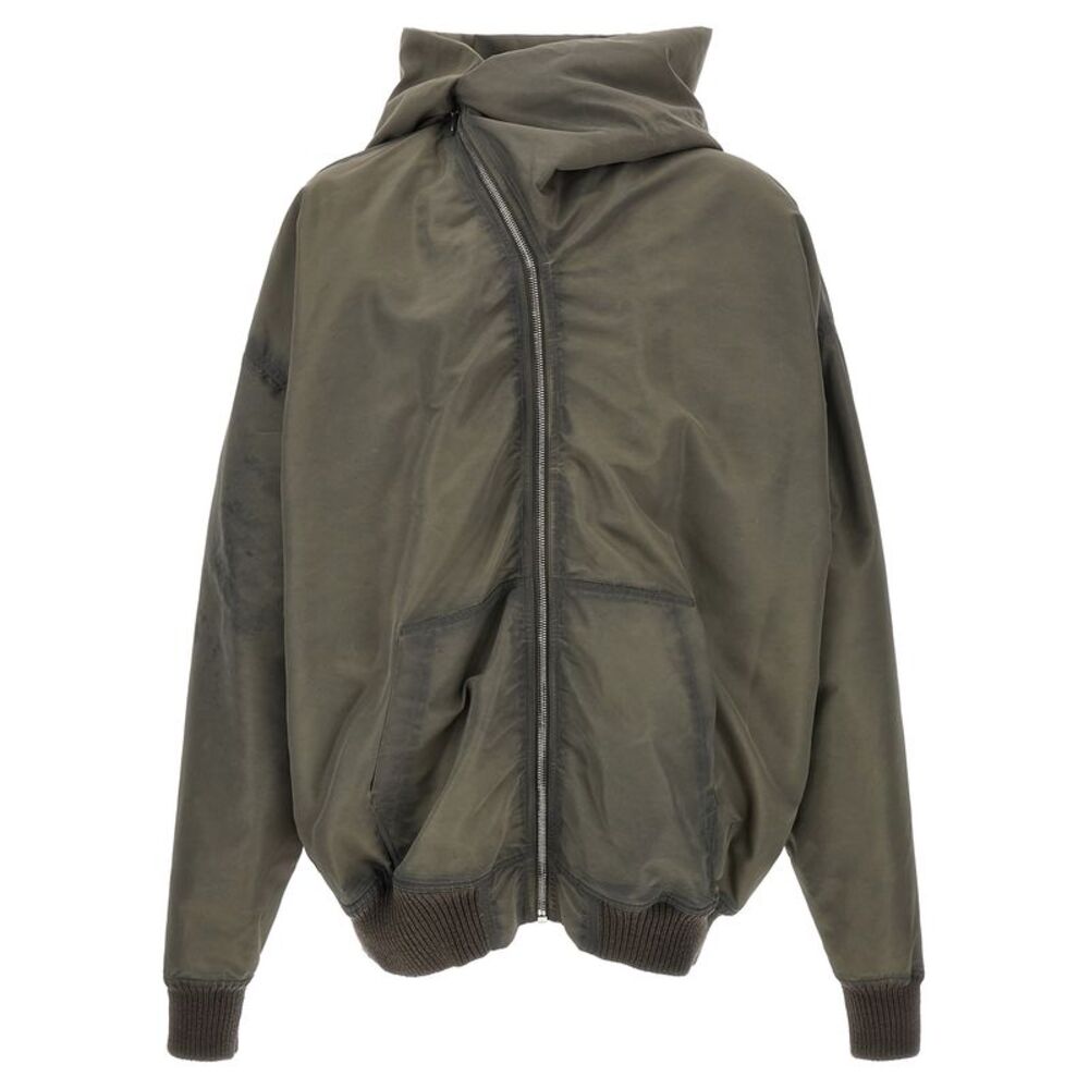 Rick Owens Gray Nylon Shell Men's Jacket